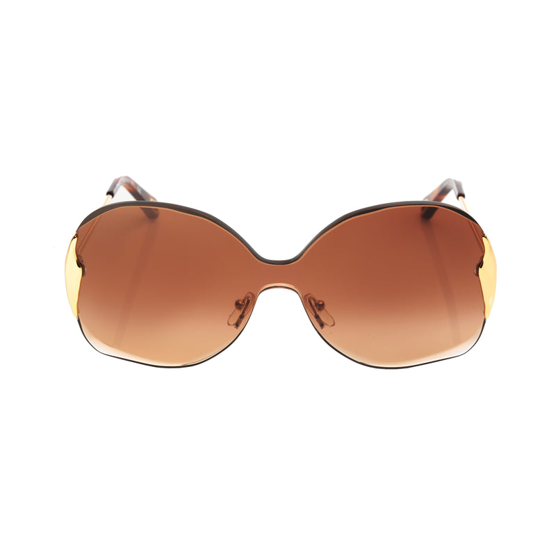 Chloe Gold Oversized Round Sunglasses thumbnail