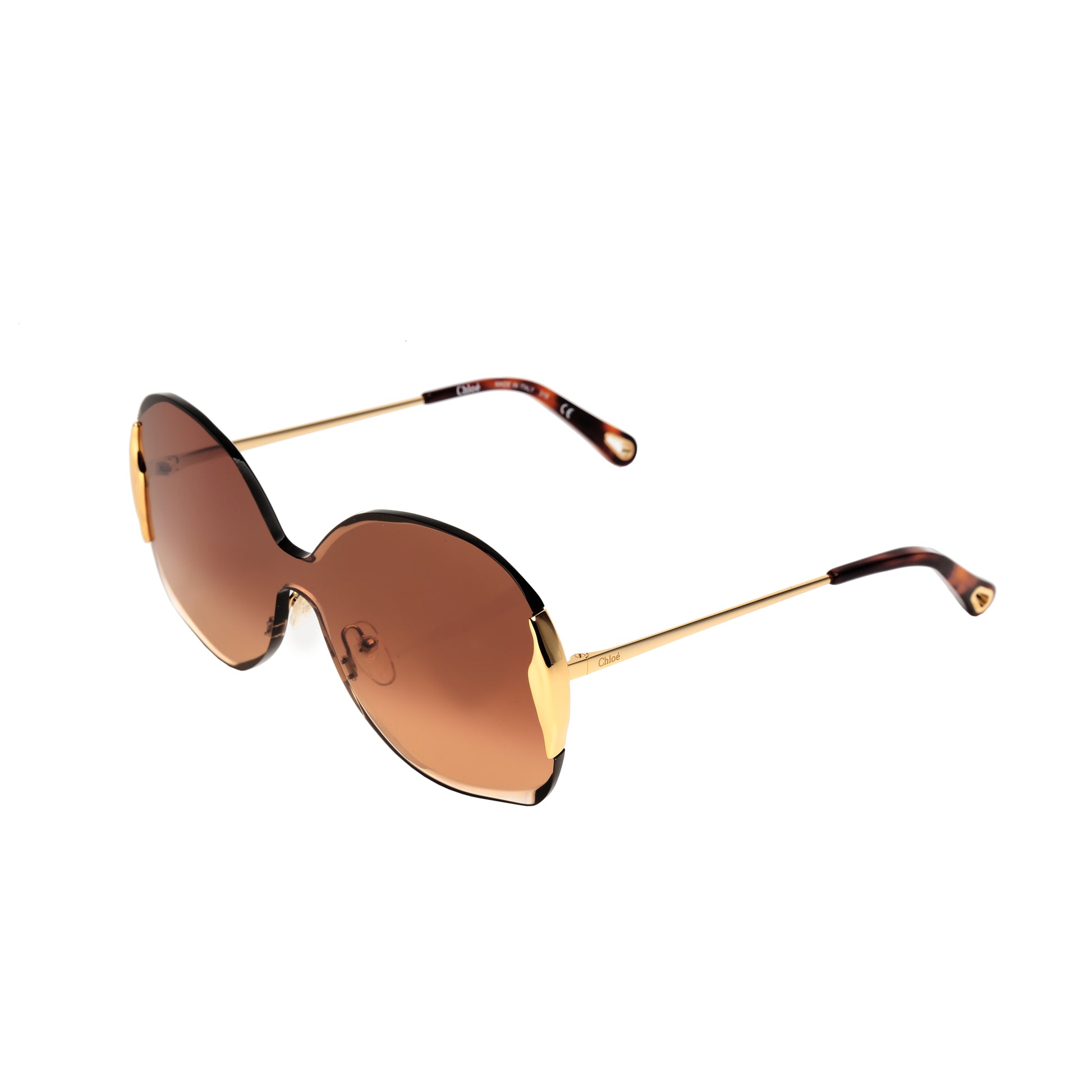 Chloe Gold Oversized Round Sunglasses Chloé
