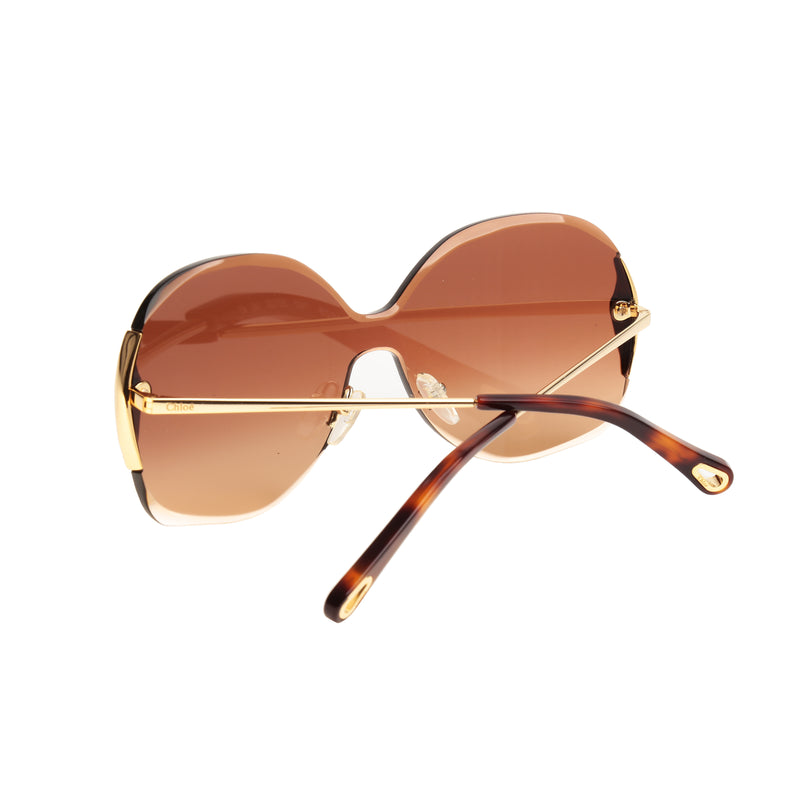 Chloe Gold Oversized Round Sunglasses thumbnail