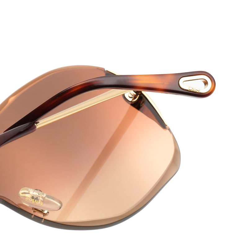 Chloe Gold Oversized Round Sunglasses thumbnail