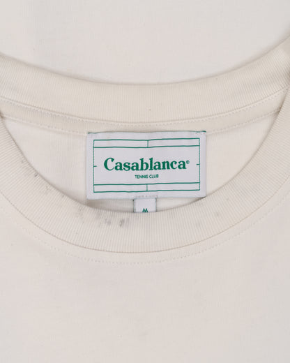 Casablanca Tennis Club "Aiiiiiiiiiir" organic cotton white t-shirt