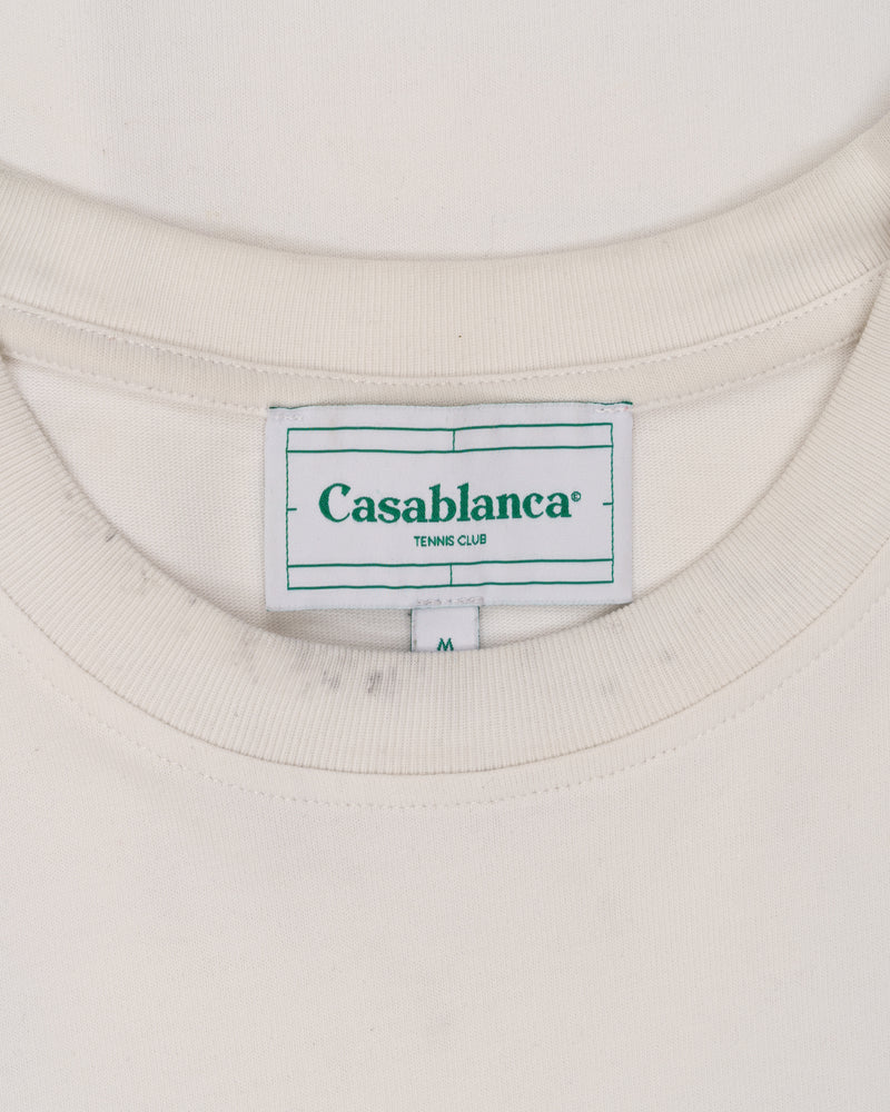 Casablanca Tennis Club "Aiiiiiiiiiir" organic cotton white t-shirt thumbnail