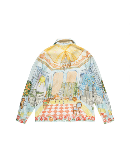 Casablanca "L'Appartement De Reve" Cuban collar button-up silk shirt