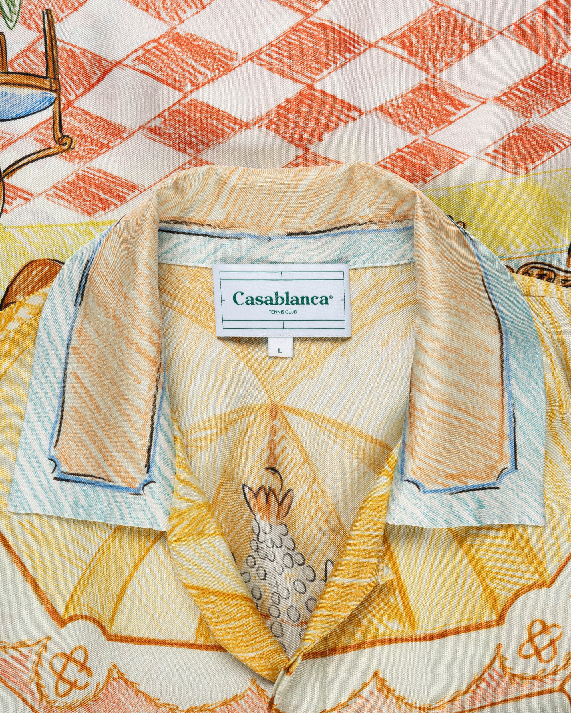 Casablanca "L'Appartement De Reve" Cuban collar button-up silk shirt