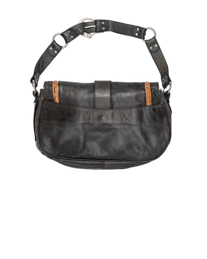Christian Dior Gaucho Double Saddle Bag Grey Leather