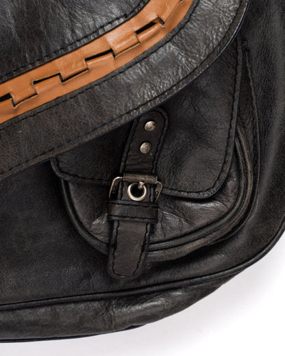 Christian Dior Gaucho Double Saddle Bag Grey Leather