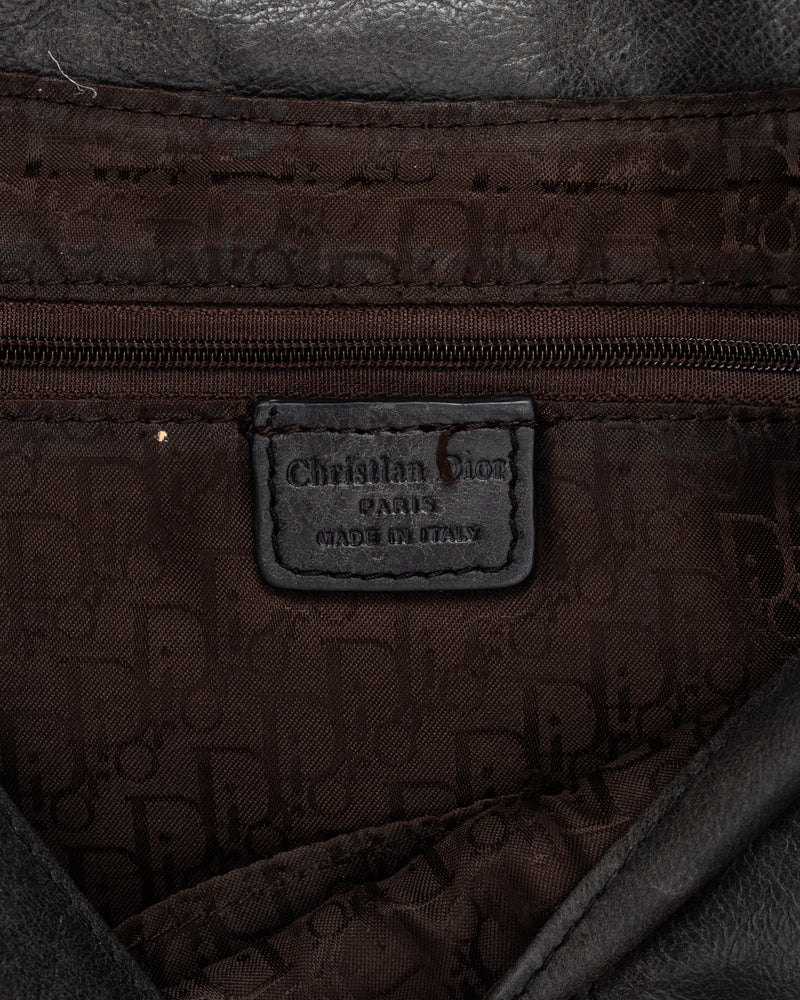 Christian Dior Gaucho Double Saddle Bag Grey Leather thumbnail