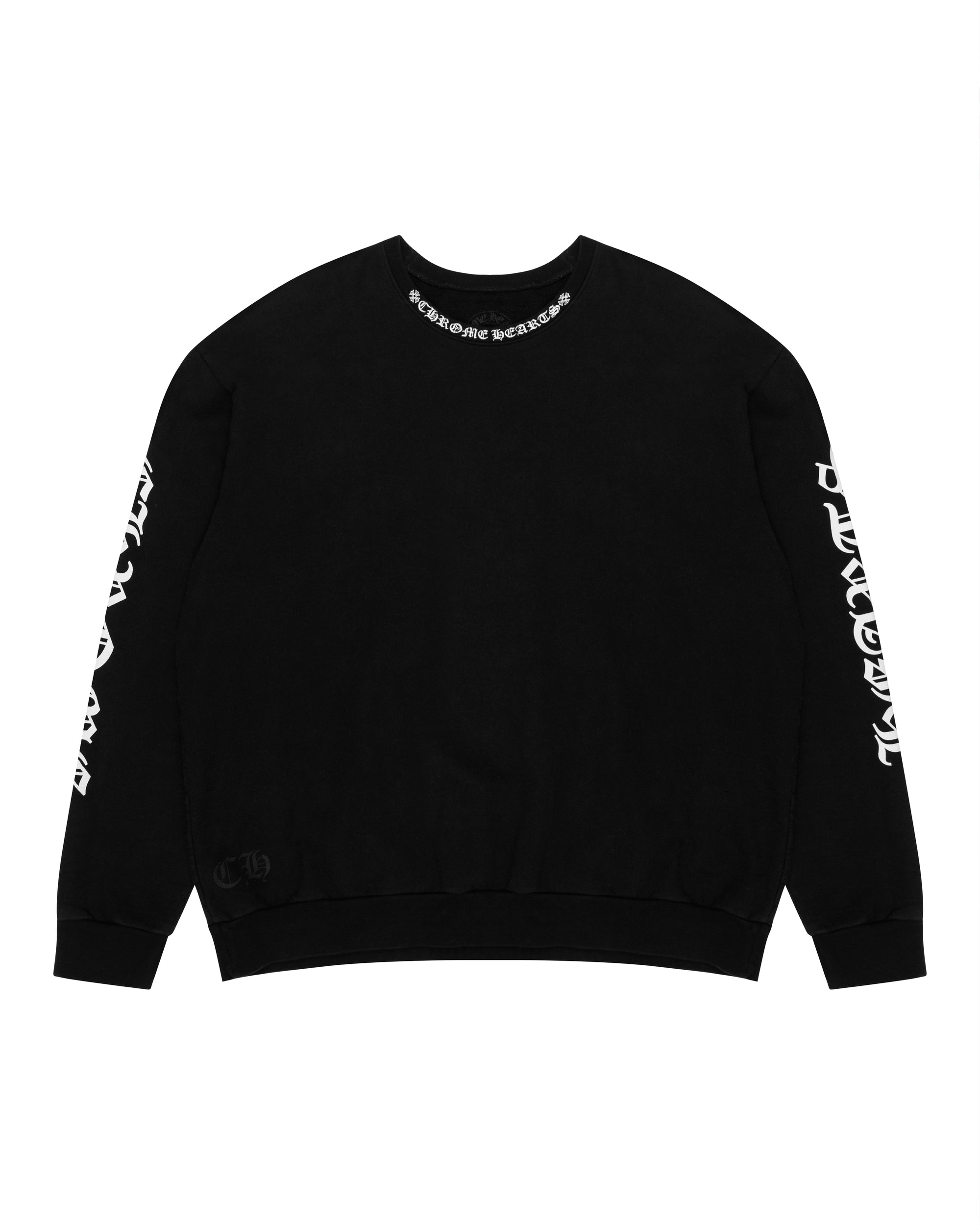 Chrome Hearts black crewneck sleeve logo