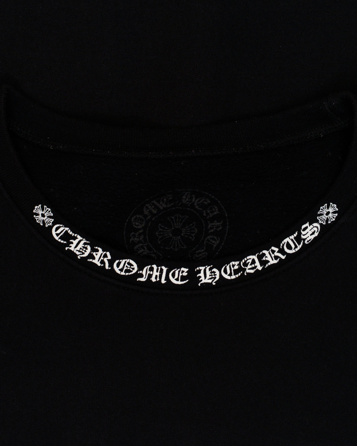Chrome Hearts black crewneck sleeve logo
