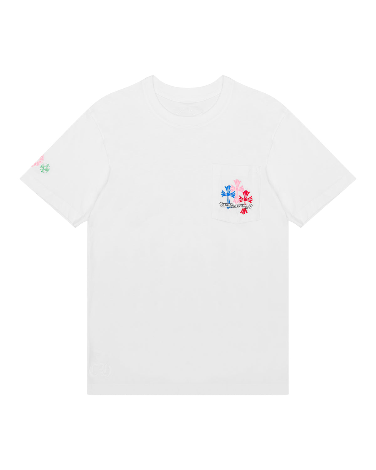Chrome Hearts white tshirt multicolor crosses