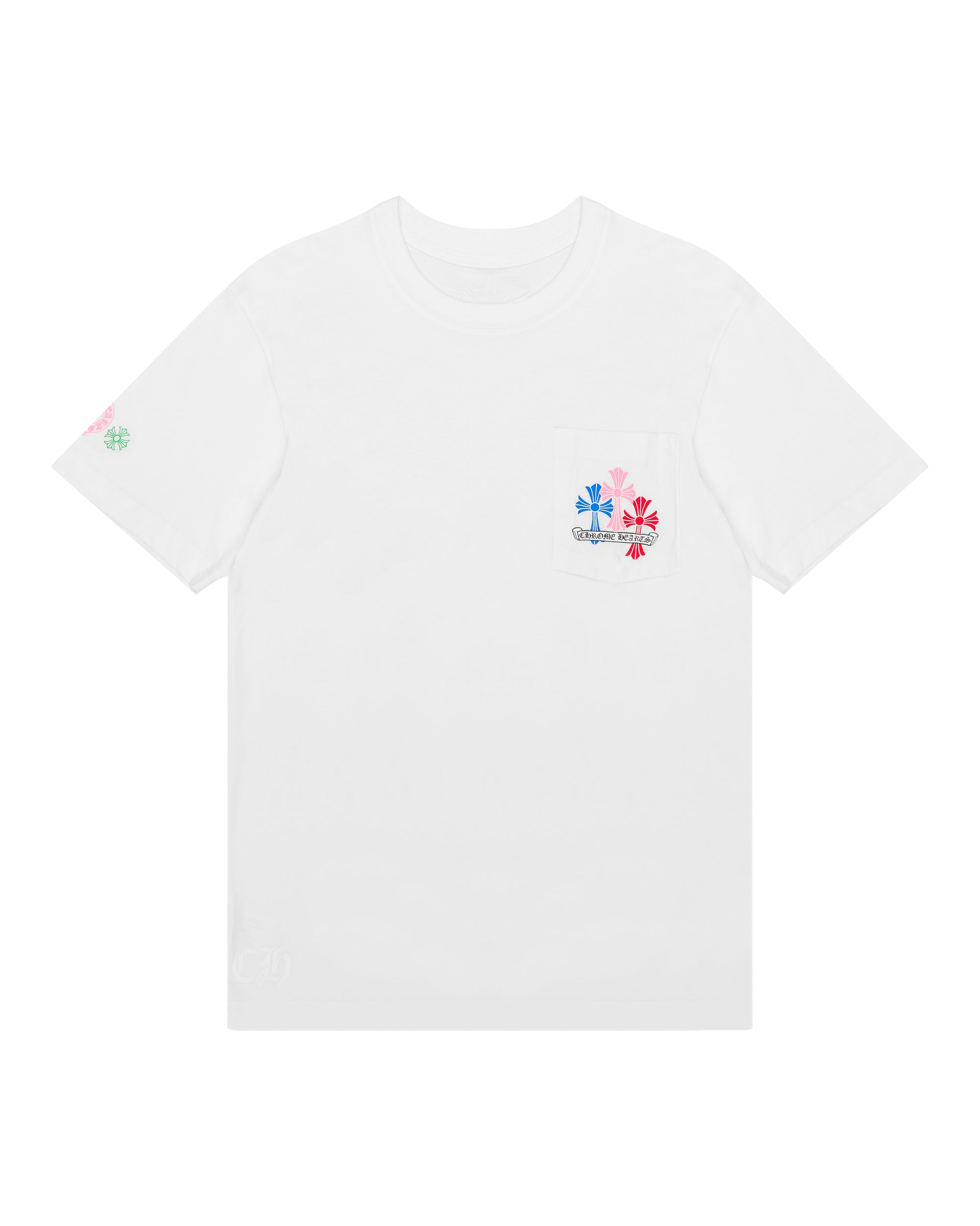 Chrome Hearts white tshirt multicolor crosses