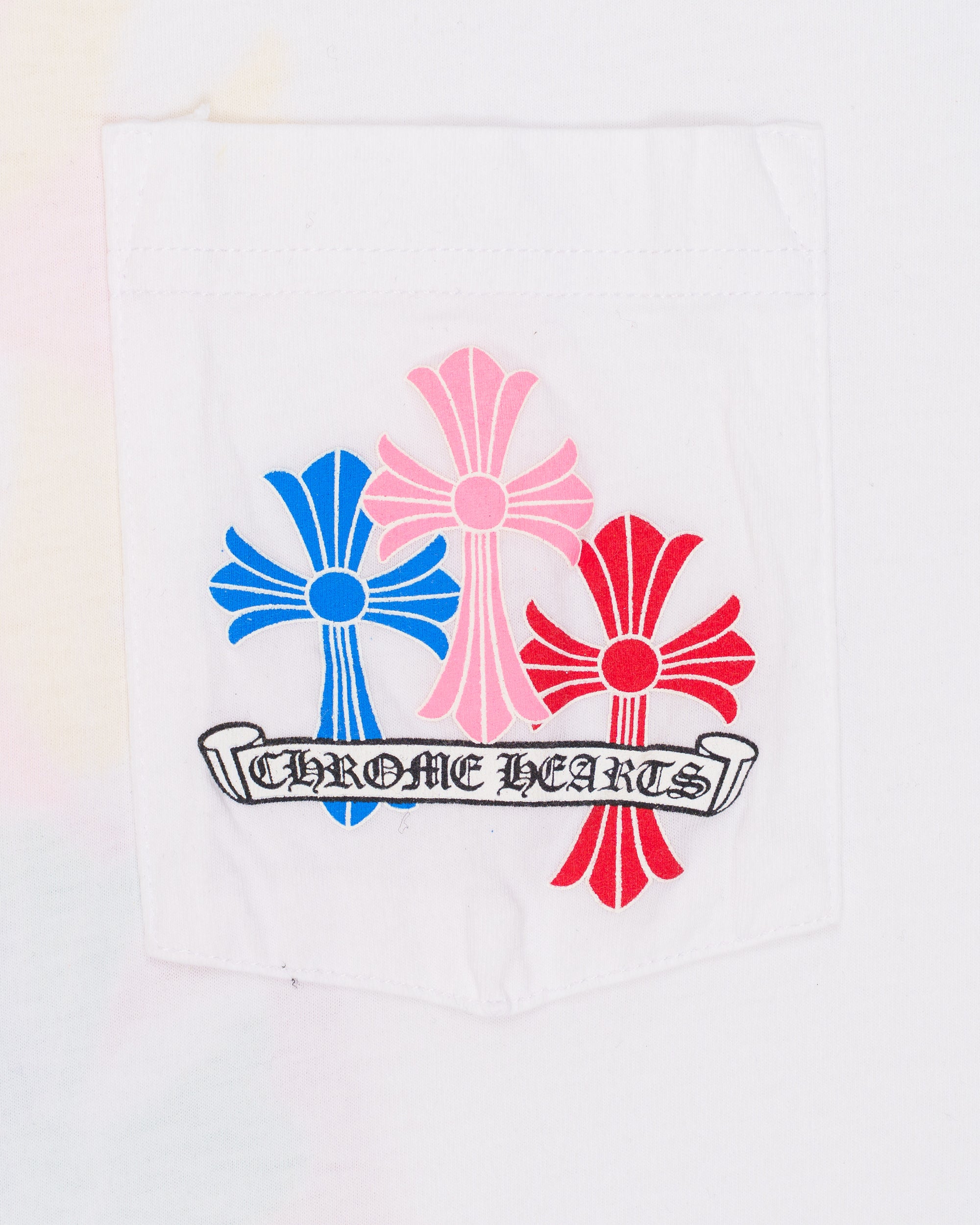 Chrome Hearts white tshirt multicolor crosses