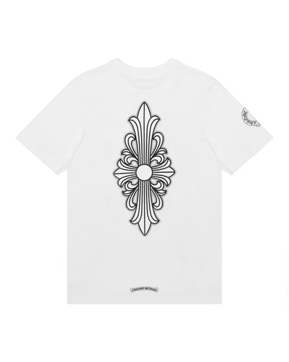 Chrome Hearts whtie floral glitter tshirt