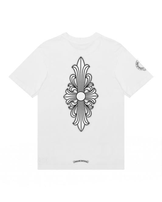Chrome Hearts whtie floral glitter tshirt