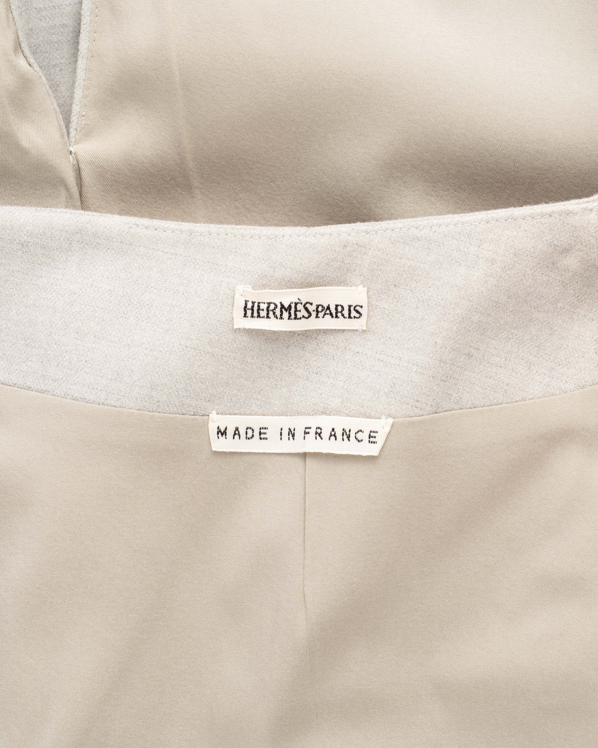 Hermes overlap grey midi skirt