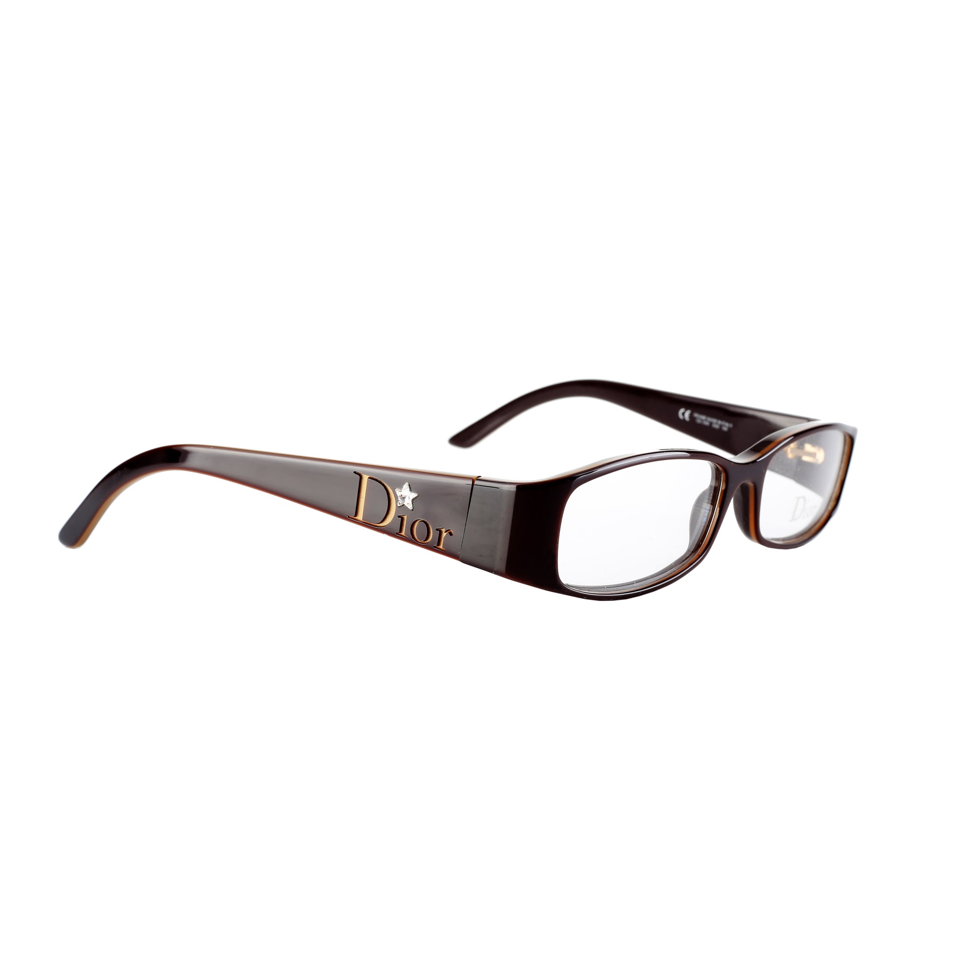 Christian Dior Brown Crystal Star Flat glasses