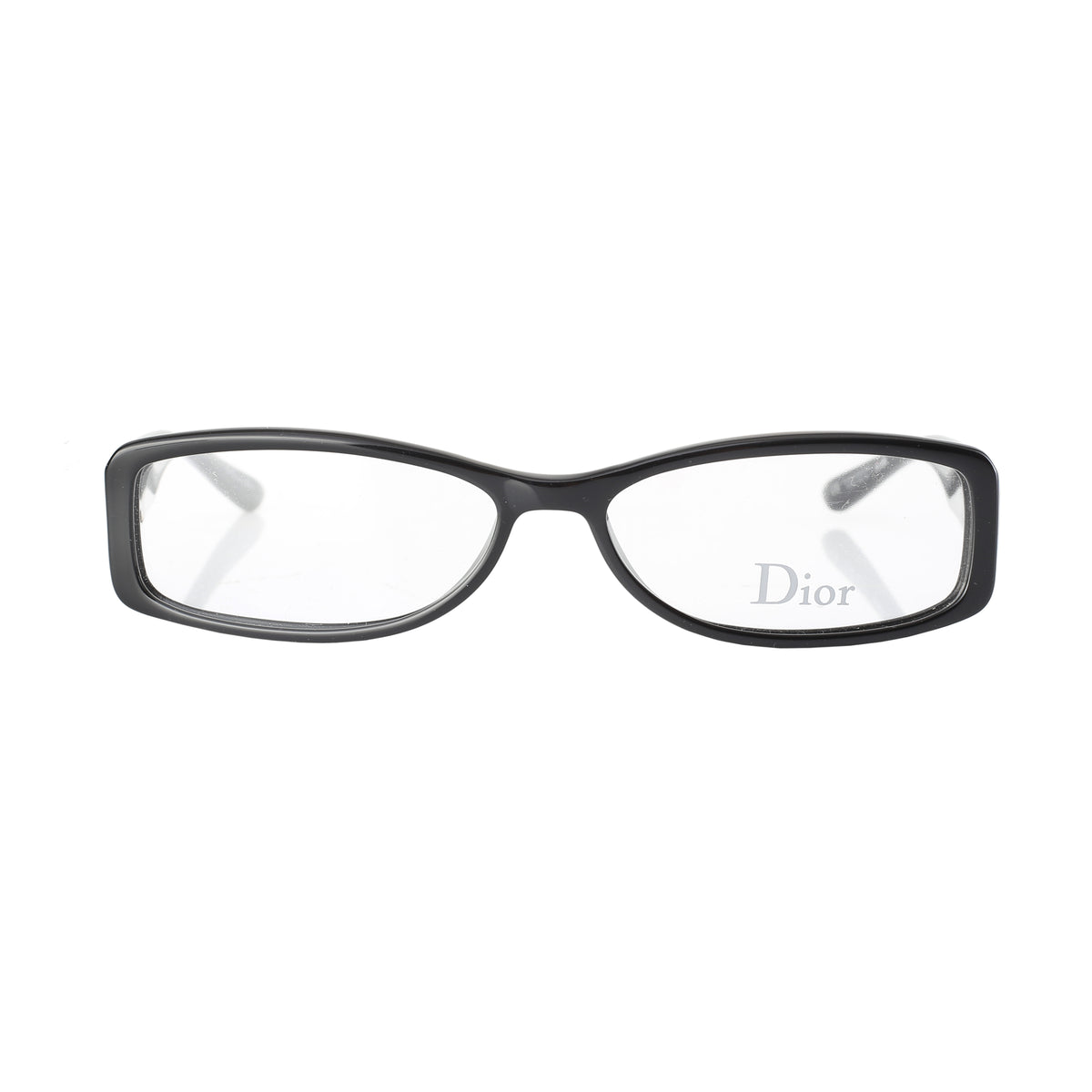 Christian Dior ’90s Lock Detail Black Rectangular Glasses
