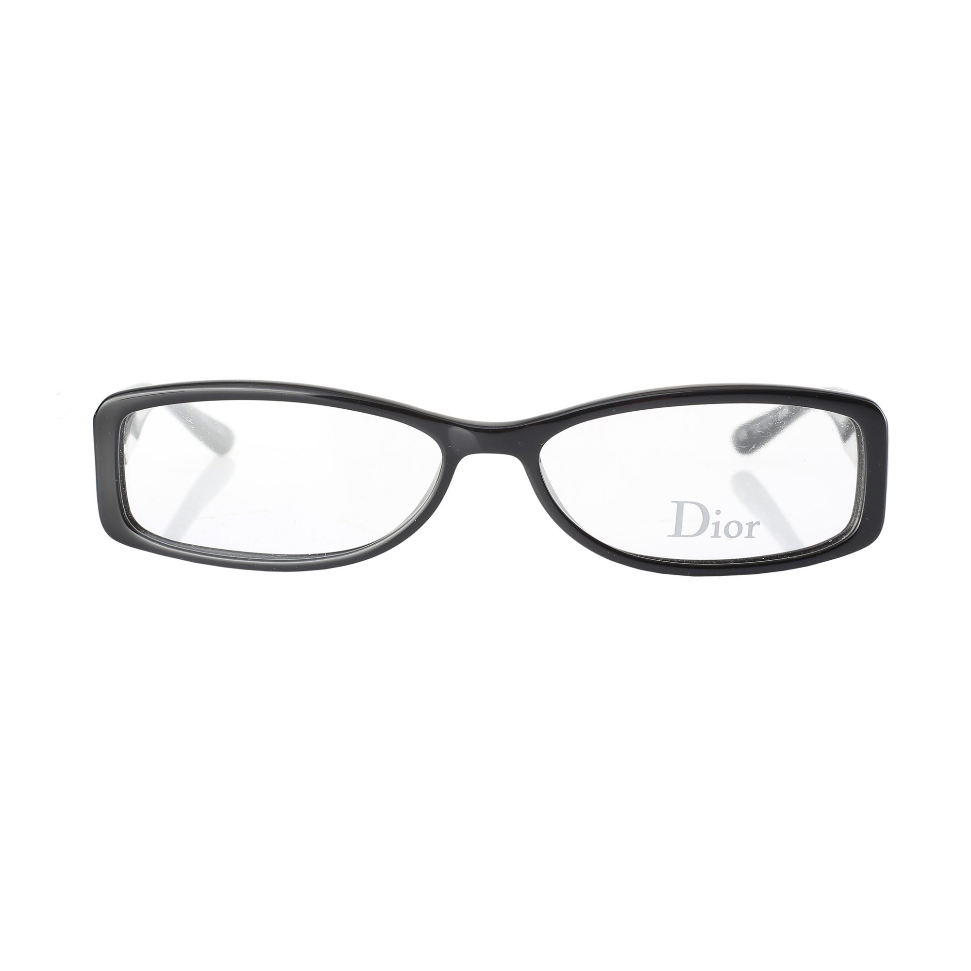 Christian Dior ’90s Lock Detail Black Rectangular Glasses