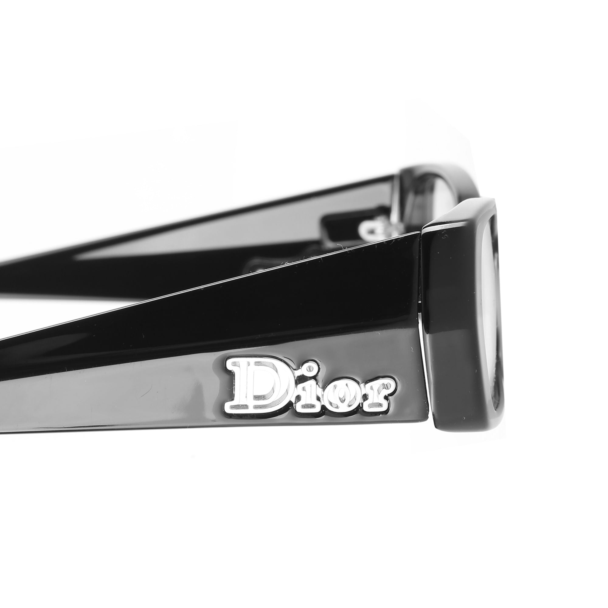 Christian Dior ’00s Black Wide Plastic Frame Glasses