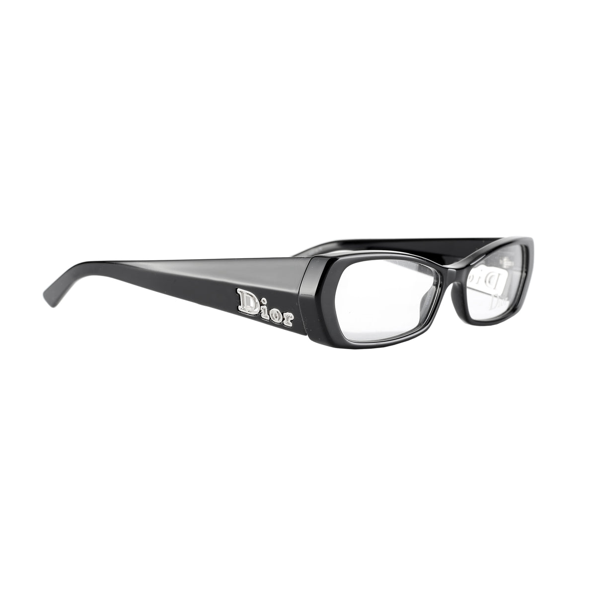 Christian Dior ’00s Black Wide Plastic Frame Glasses