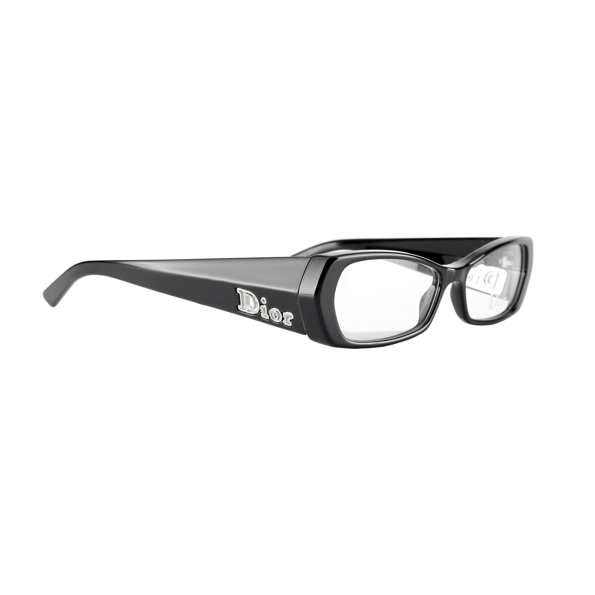 Christian Dior ’00s Black Wide Plastic Frame Glasses