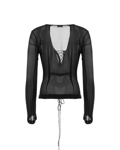 Dion Lee semi-sheer mesh laced top