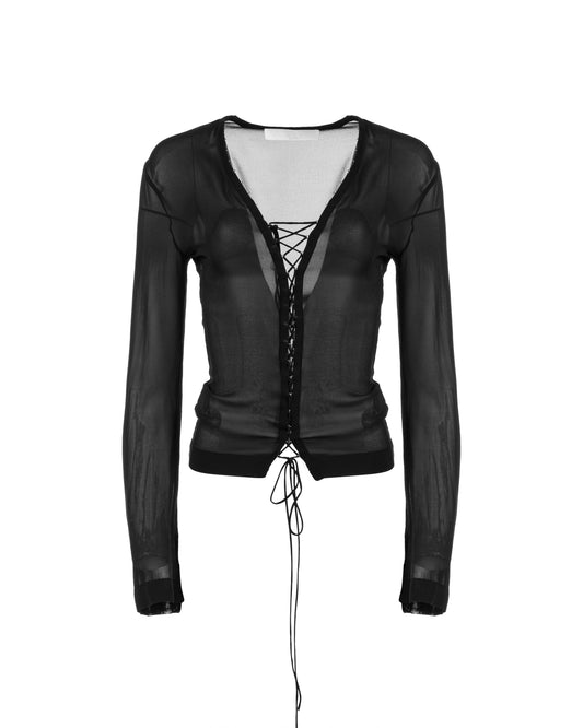 Dion Lee semi-sheer mesh laced top