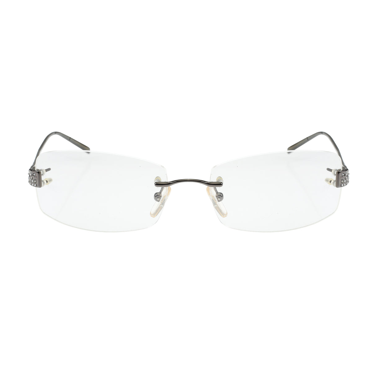 Fendi ’90s Rimless Crystal Square Frame Glasses