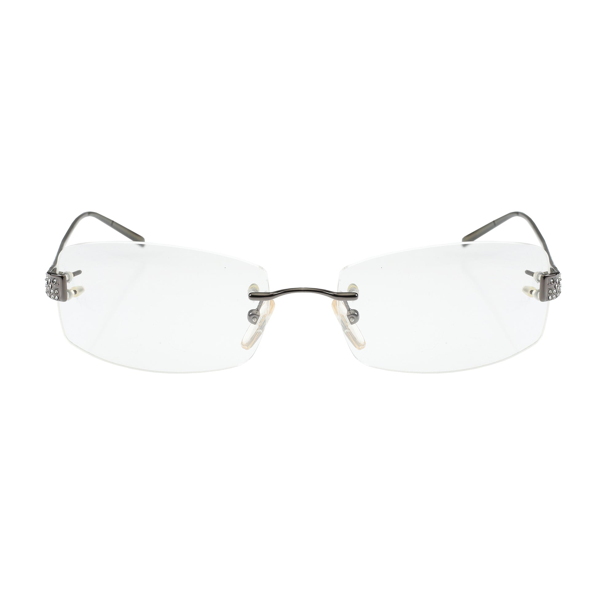 Fendi ’90s Rimless Crystal Square Frame Glasses Fendi