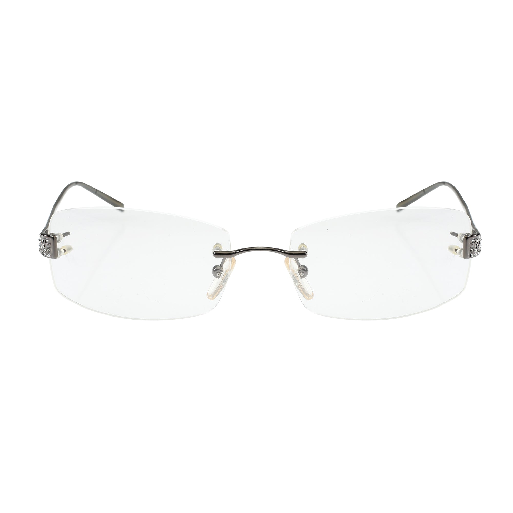 Fendi ’90s Rimless Crystal Square Frame Glasses