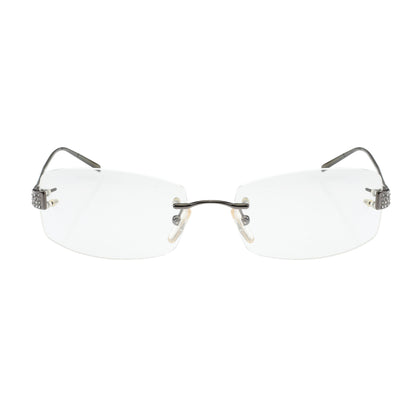 Fendi ’90s Rimless Crystal Square Frame Glasses Fendi