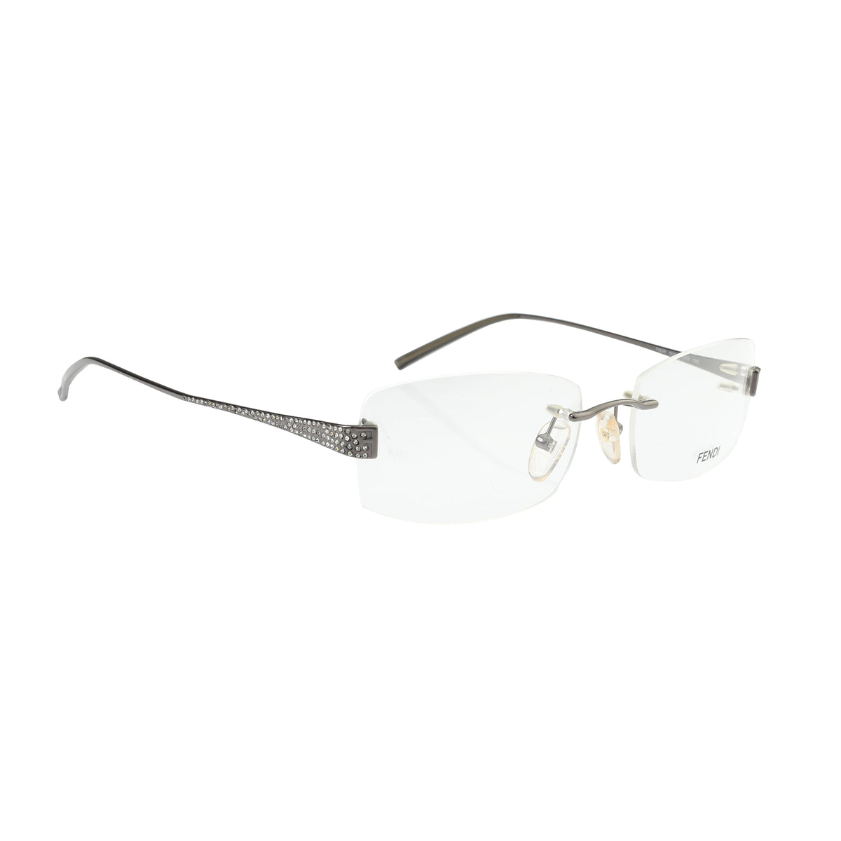 Fendi ’90s Rimless Crystal Square Frame Glasses