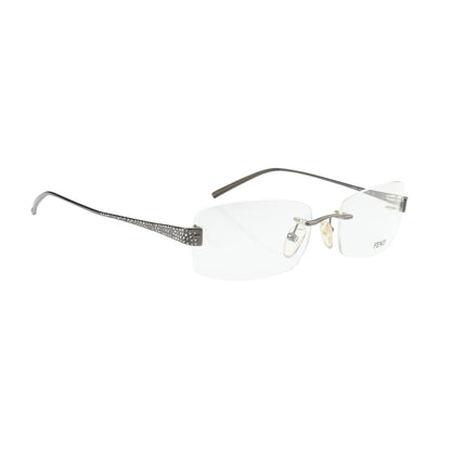 Fendi ’90s Rimless Crystal Square Frame Glasses Fendi