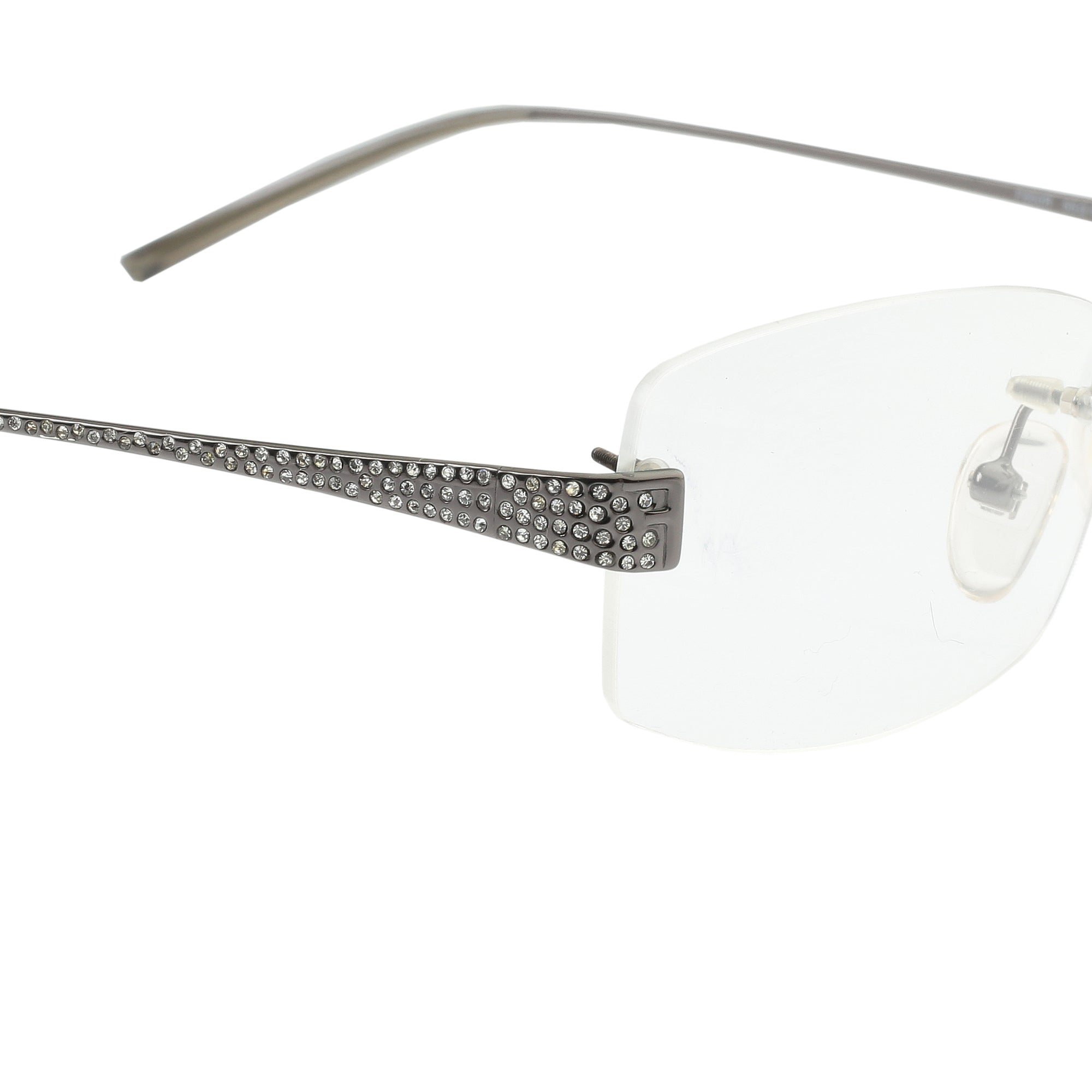 Fendi ’90s Rimless Crystal Square Frame Glasses