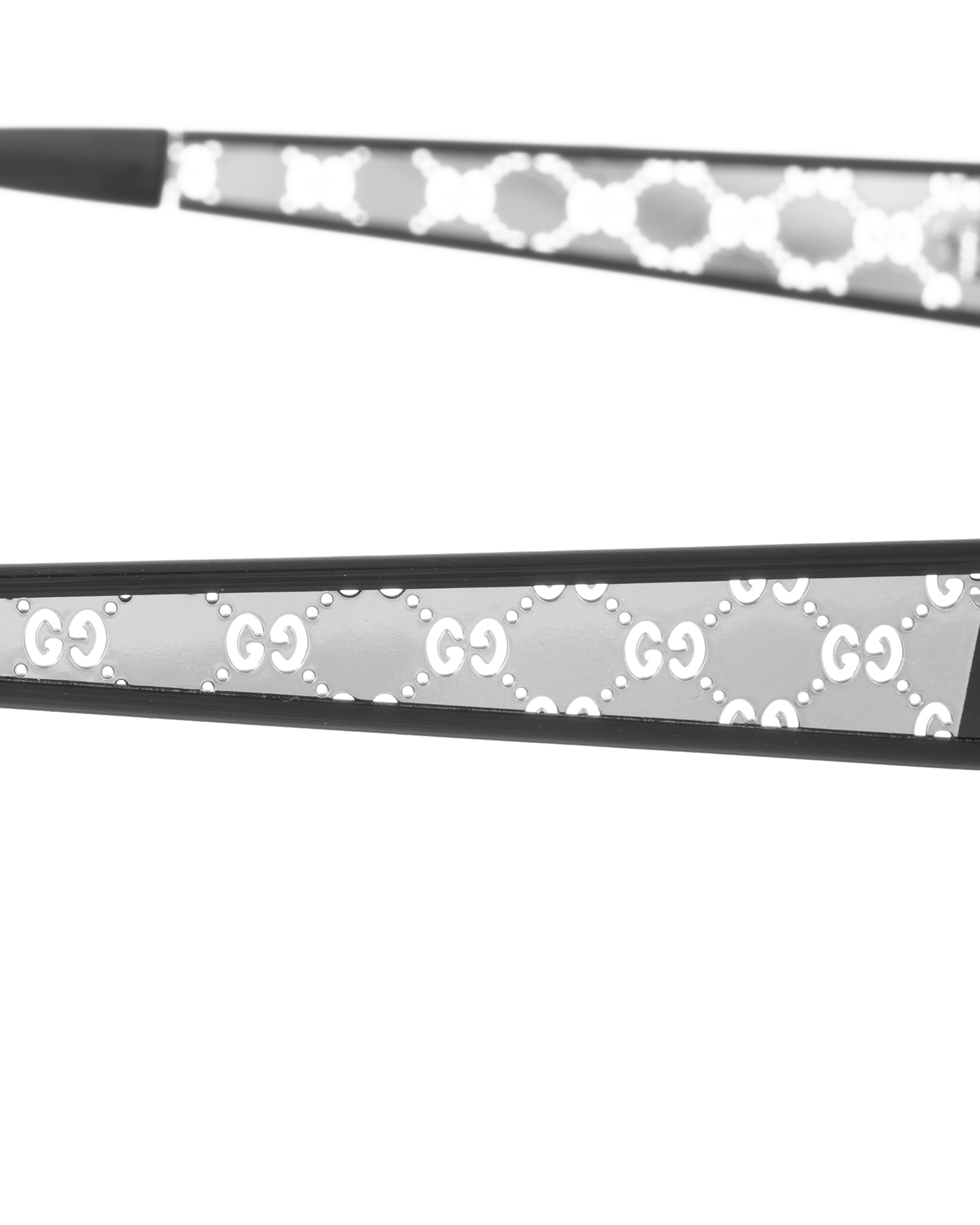 Gucci 00s Black Silver Monogram Glasses