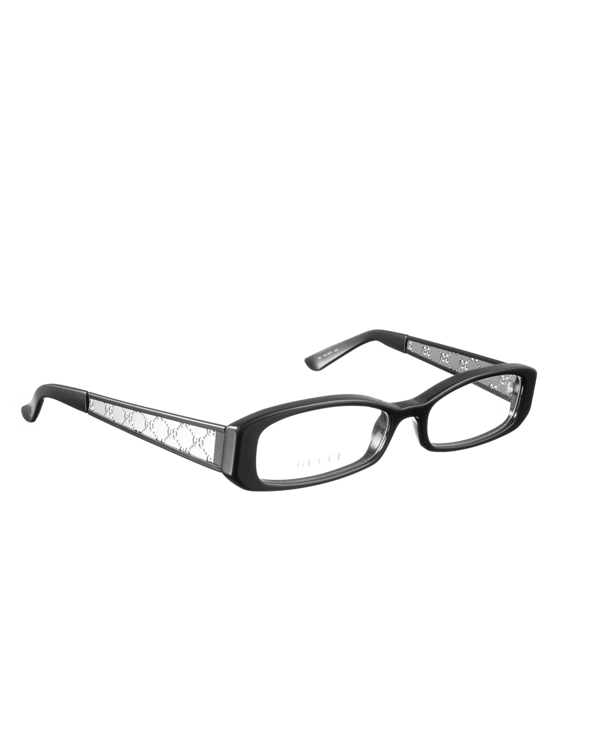 Gucci 00s Black Silver Monogram Glasses