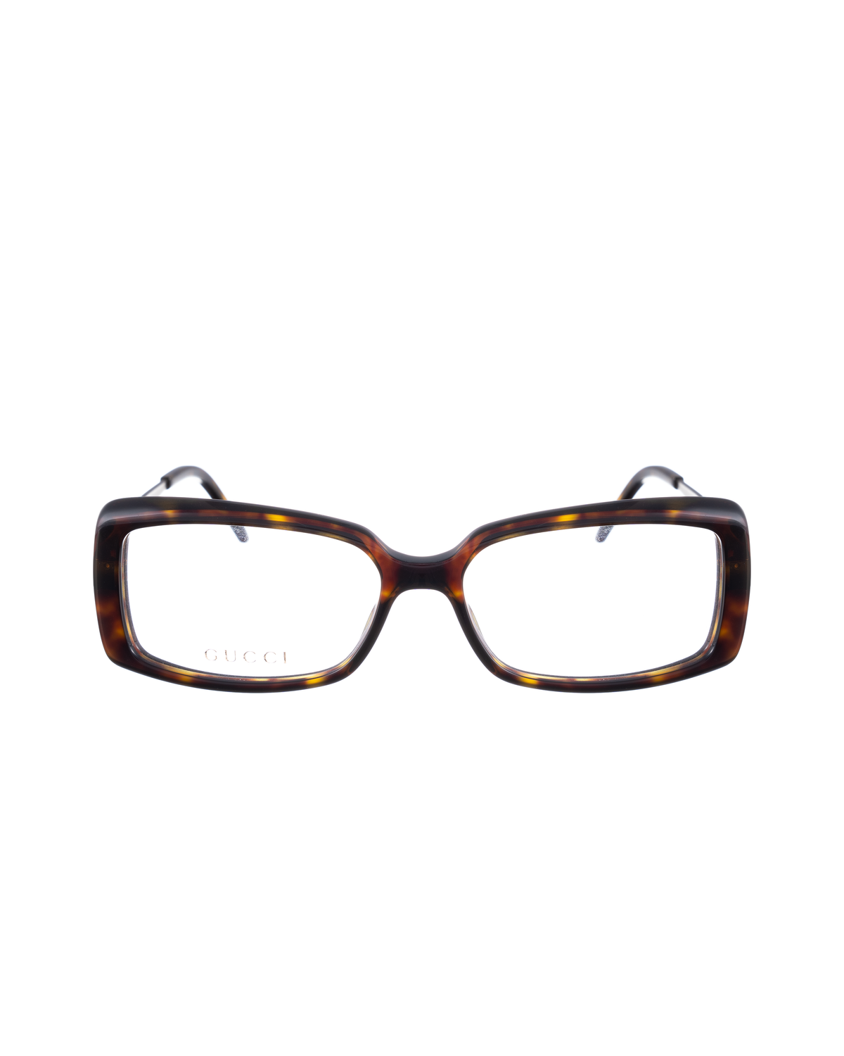 Gucci 00s Havana Rectangular Monogram Glasses