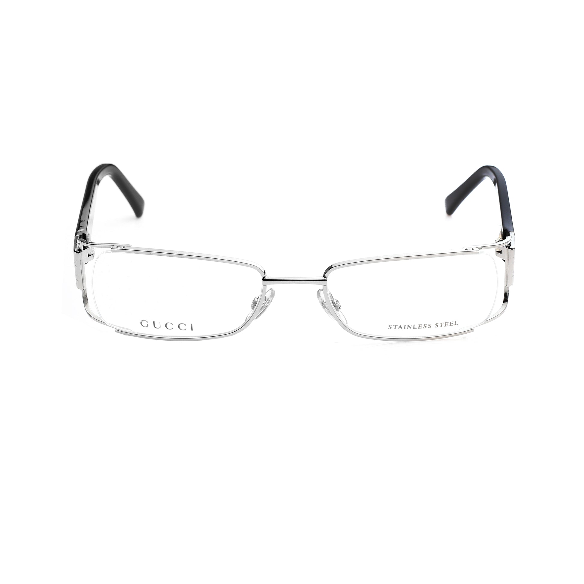 Gucci Black & Silver Monogram Rectangular glasses Gucci