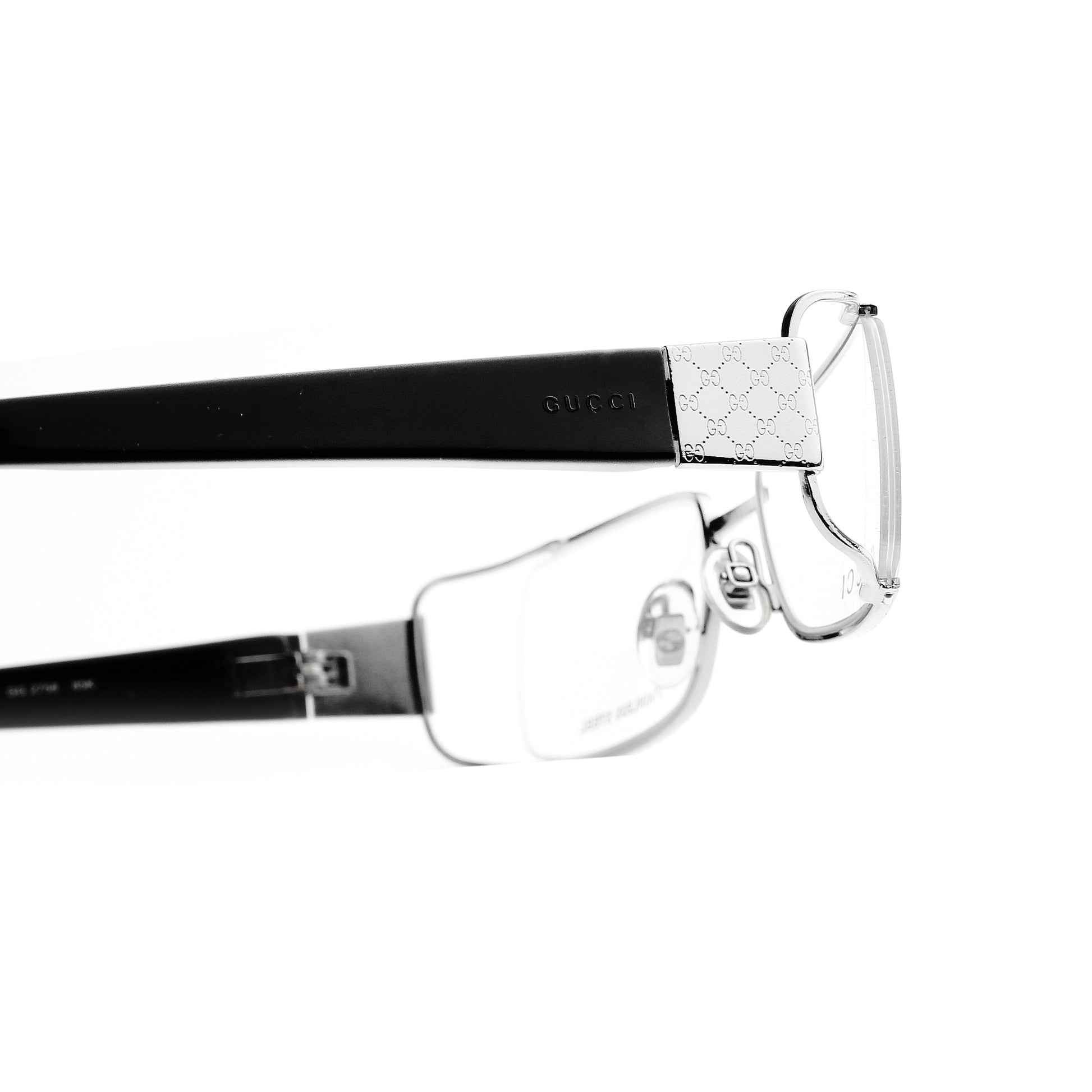 Gucci Black & Silver Monogram Rectangular glasses Gucci