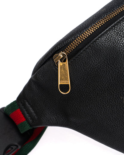Gucci Logo Leather Slingback Bag Black