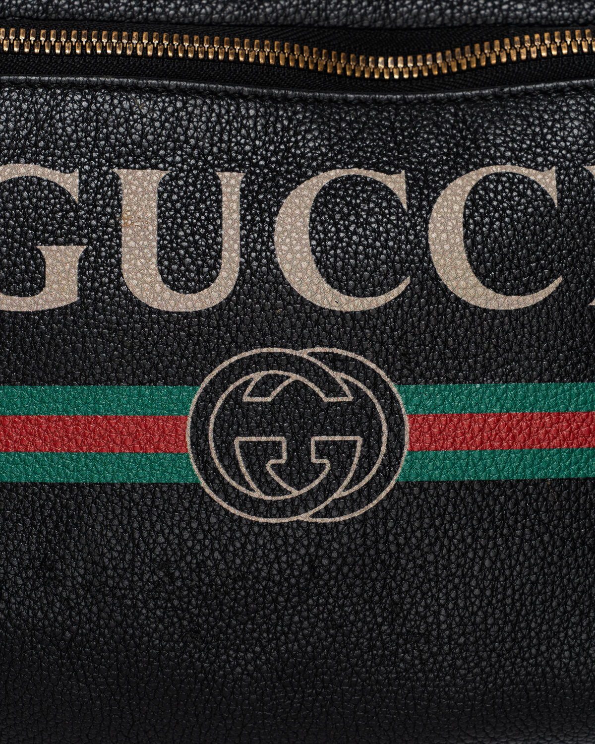 Gucci Logo Leather Slingback Bag Black