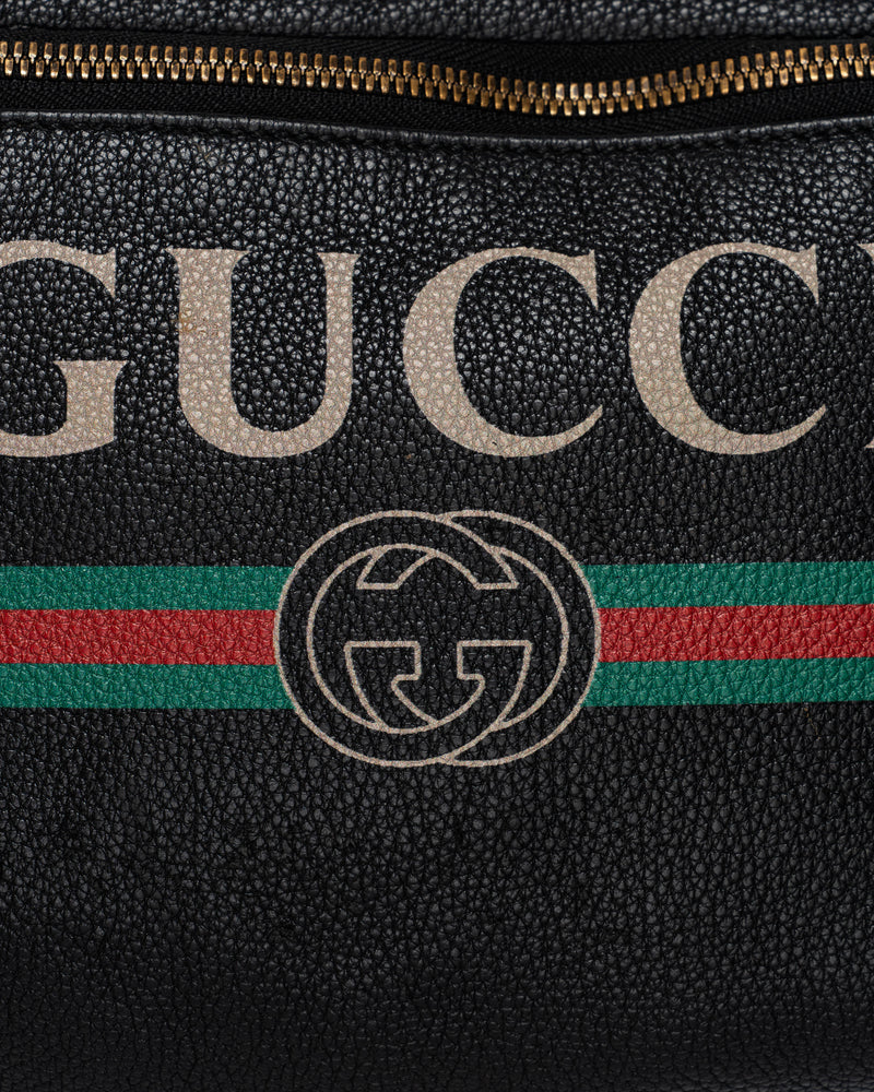 Gucci Logo Leather Slingback Bag Black thumbnail