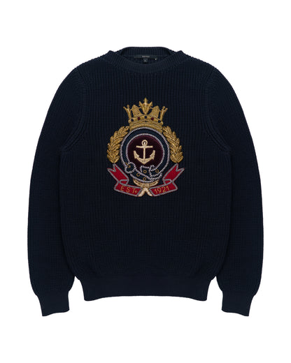 Gucci Navy Blue Anchor Crest Sweater Gucci