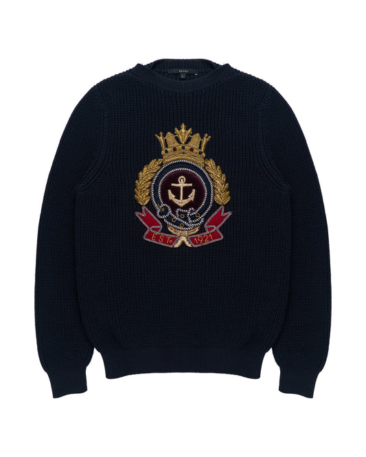 Gucci Navy Blue Anchor Crest Sweater Gucci