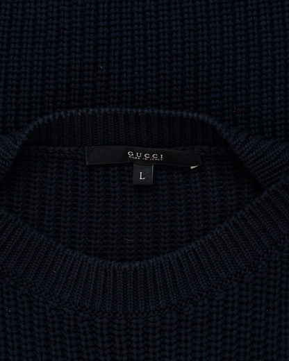 Gucci Navy Blue Anchor Crest Sweater Gucci