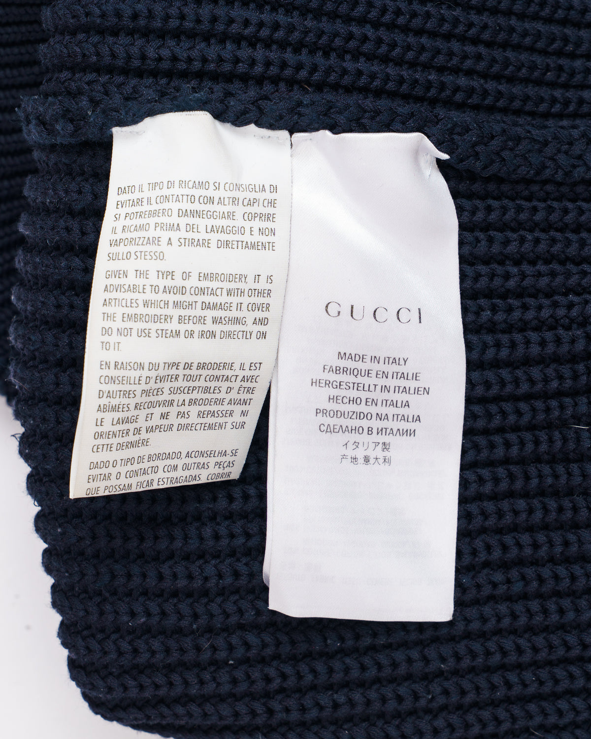Gucci Navy Blue Anchor Crest Sweater