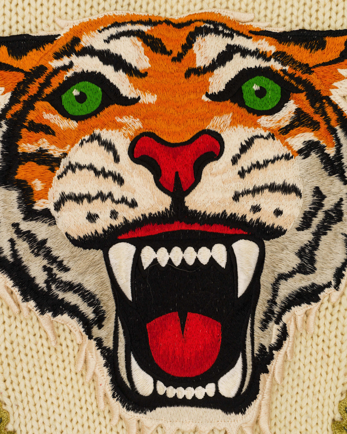 Gucci “Guccy” Tiger Cable Knit Cardigan