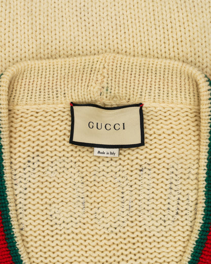 Gucci “Guccy” Tiger Cable Knit Cardigan