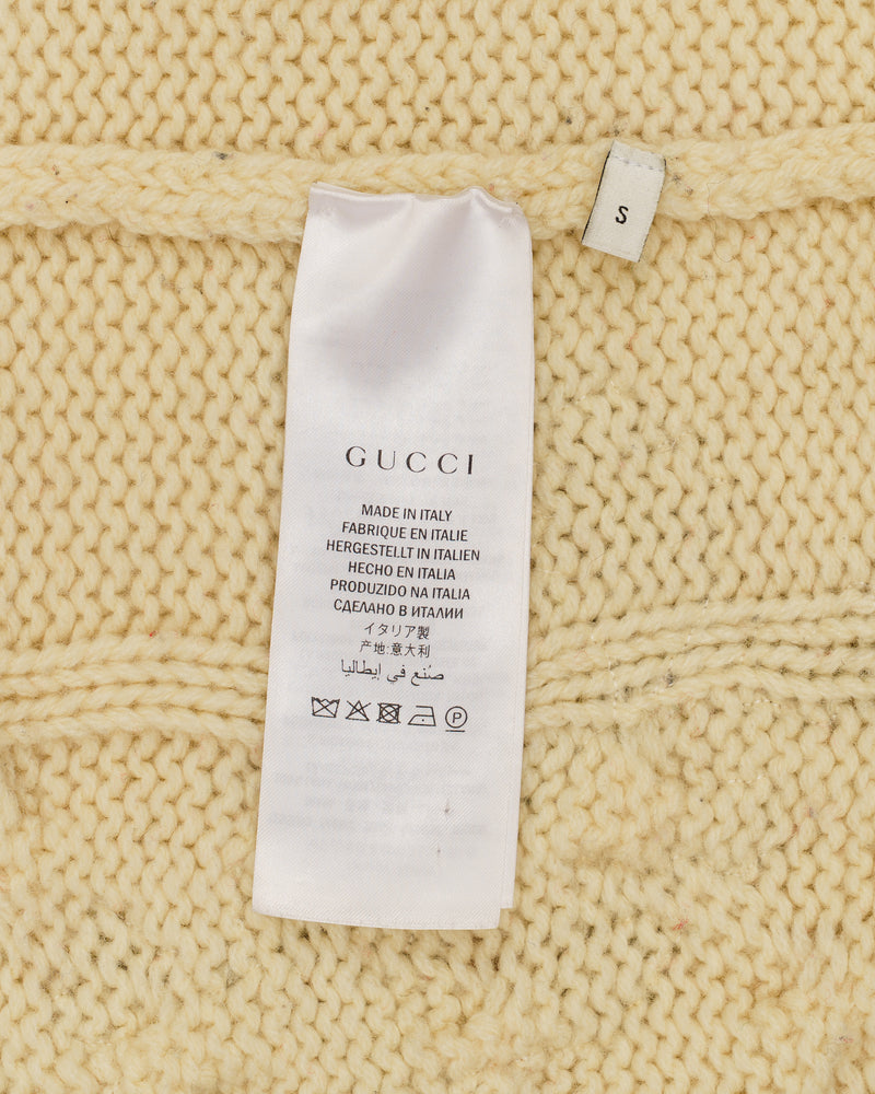 Gucci “Guccy” Tiger Cable Knit Cardigan thumbnail