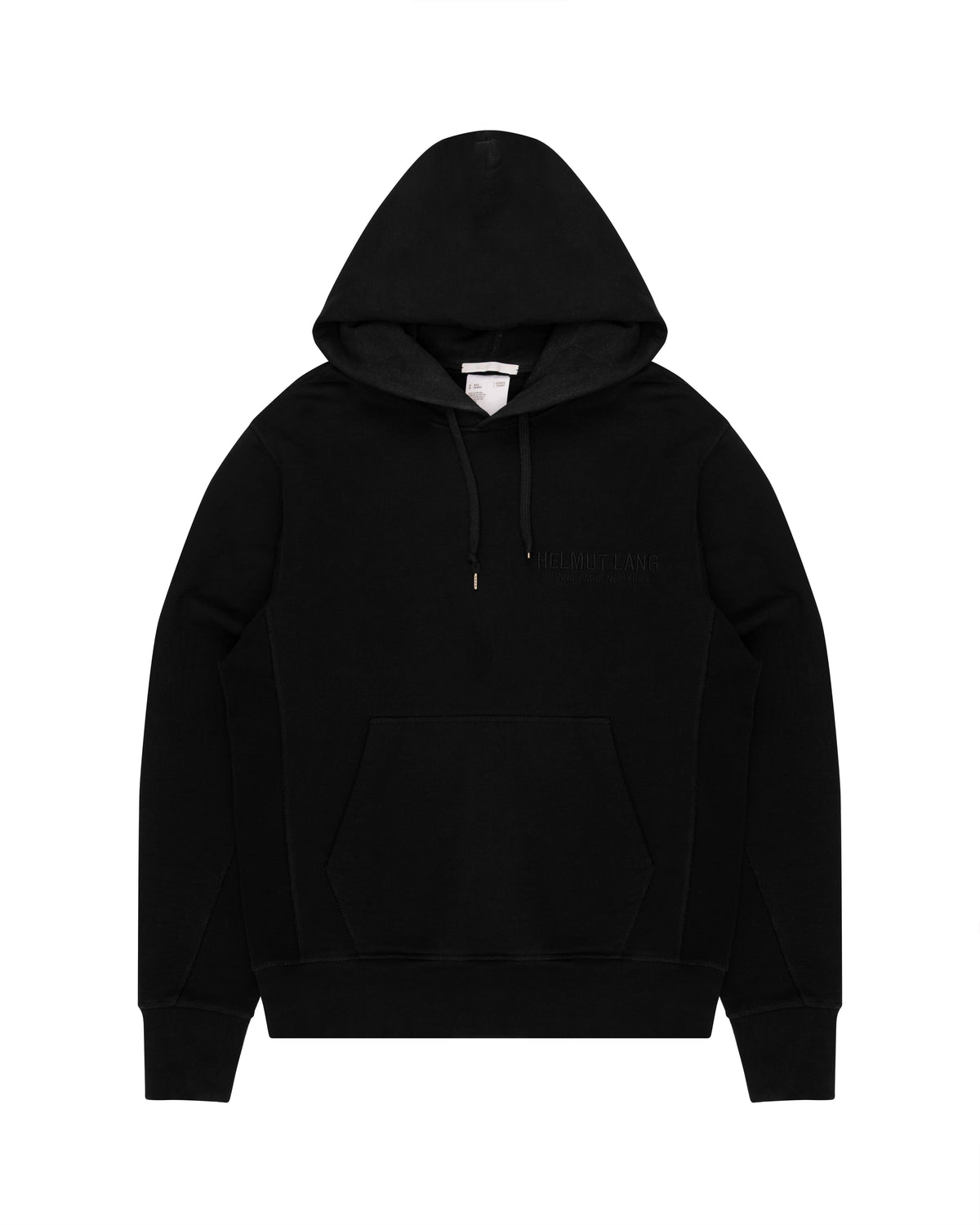 Helmut Lang logo embroidered printed black hoodie